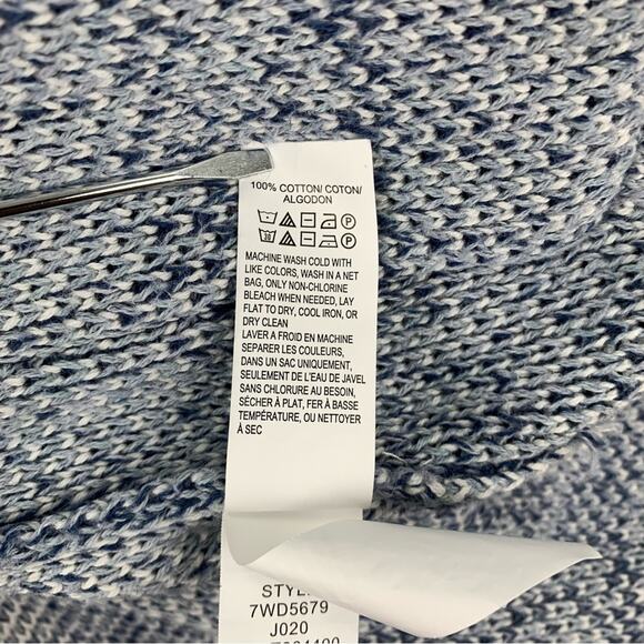 Lucky Brand Blue/White Aztec Print Button-Down Sweater - Picture 15 of 16